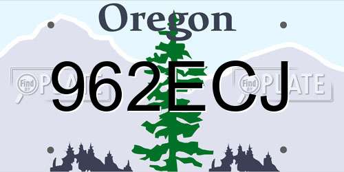 962ECJ Oregon License Plate