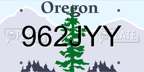 962JYY Oregon License Plate