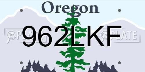 962LKF Oregon License Plate