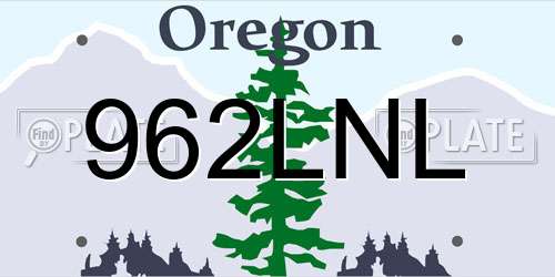 962LNL Oregon License Plate