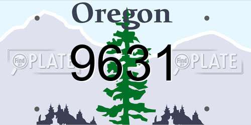 9631 Oregon License Plate