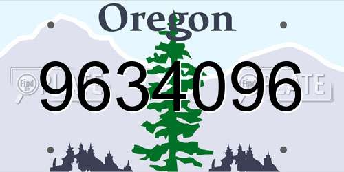 9634096 Oregon License Plate