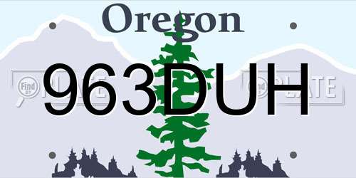963DUH Oregon License Plate
