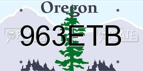 963ETB Oregon License Plate