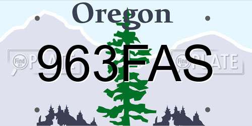 963FAS Oregon License Plate