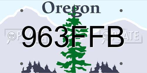 963FFB Oregon License Plate