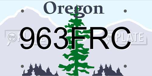963FRC Oregon License Plate