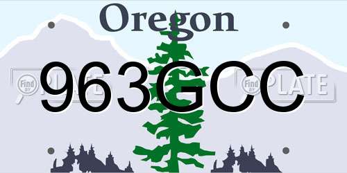 963GCC Oregon License Plate