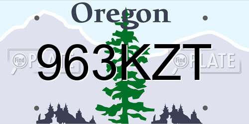 963KZT Oregon License Plate