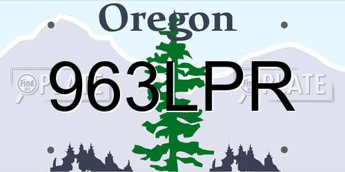 963LPR Oregon License Plate