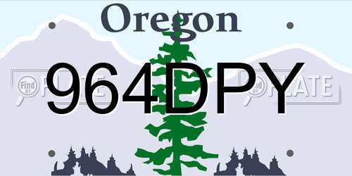 964DPY Oregon License Plate