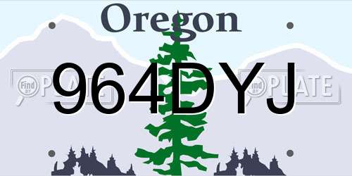 964DYJ Oregon License Plate