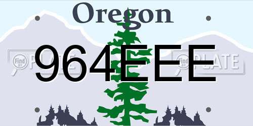 964EEE Oregon License Plate
