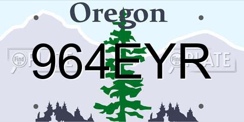 964EYR Oregon License Plate