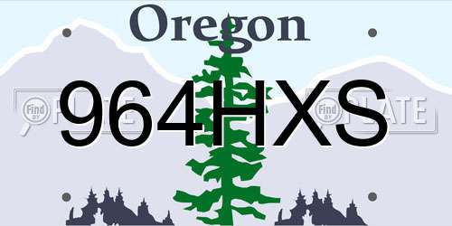 964HXS Oregon License Plate