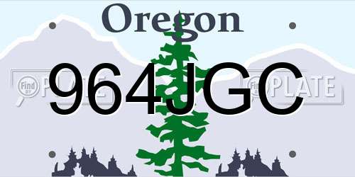 964JGC Oregon License Plate