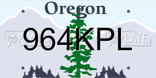 964KPL Oregon License Plate