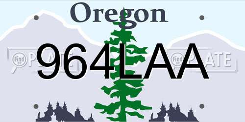 964LAA Oregon License Plate