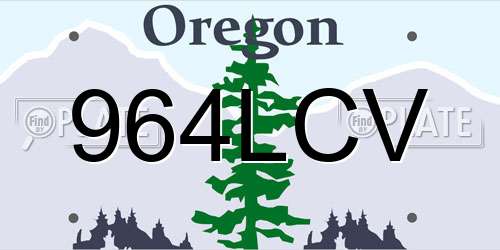 964LCV Oregon License Plate