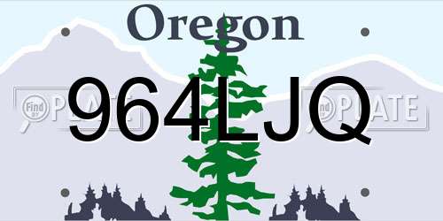 964LJQ Oregon License Plate