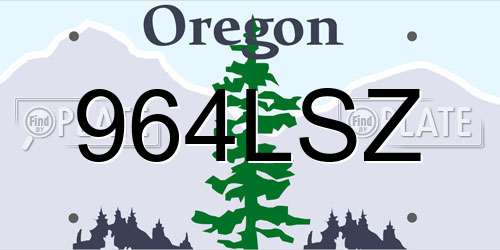 964LSZ Oregon License Plate