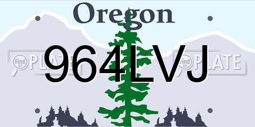 964LVJ Oregon License Plate