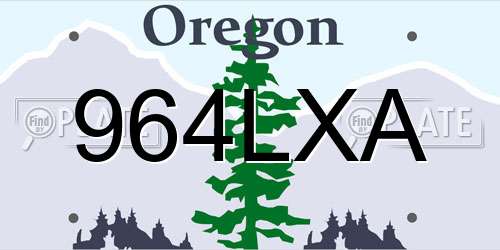 964LXA Oregon License Plate