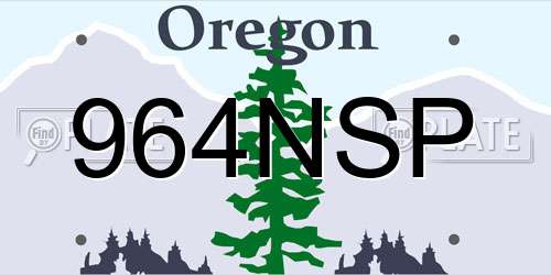 964NSP Oregon License Plate