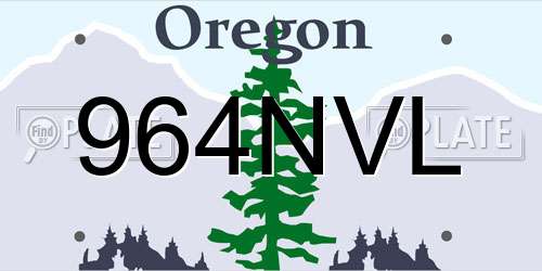 964NVL Oregon License Plate