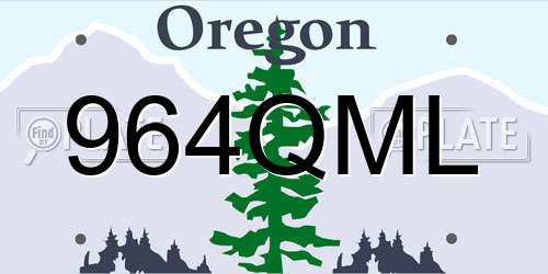 964QML Oregon License Plate