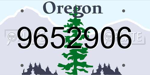 9652906 Oregon License Plate