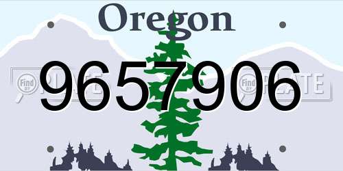 9657906 Oregon License Plate