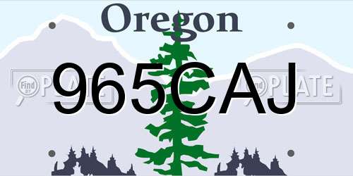 965CAJ Oregon License Plate