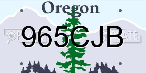 965CJB Oregon License Plate