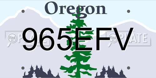 965EFV Oregon License Plate