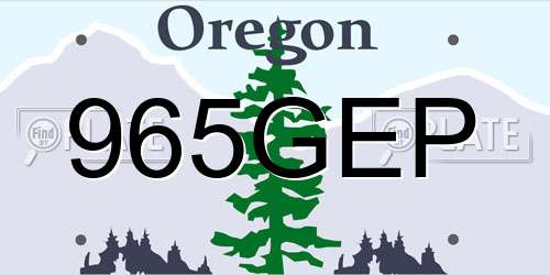 965GEP Oregon License Plate