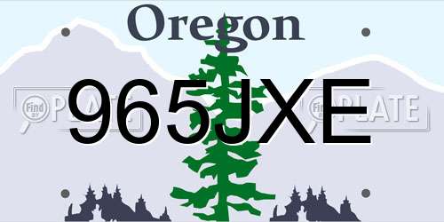 965JXE Oregon License Plate