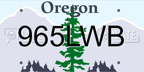 965LWB Oregon License Plate