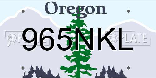 965NKL Oregon License Plate