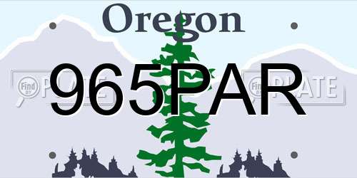 965PAR Oregon License Plate