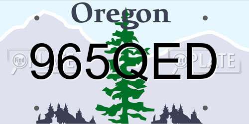 965QED Oregon License Plate
