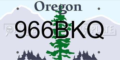 966BKQ Oregon License Plate