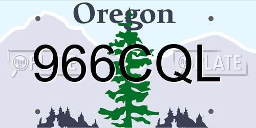 966CQL Oregon License Plate