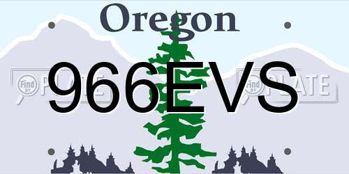 966EVS Oregon License Plate