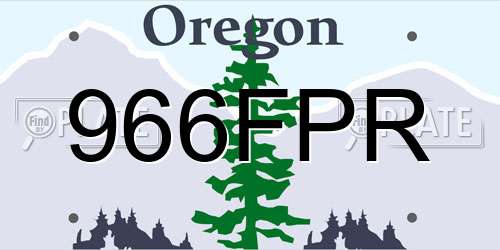 966FPR Oregon License Plate