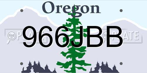966JBB Oregon License Plate