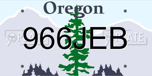 966JEB Oregon License Plate