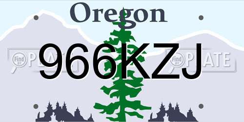 966KZJ Oregon License Plate