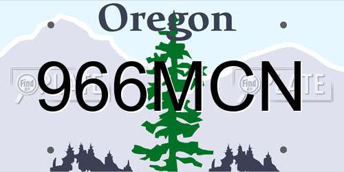 966MCN Oregon License Plate