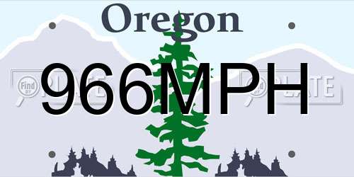 966MPH Oregon License Plate